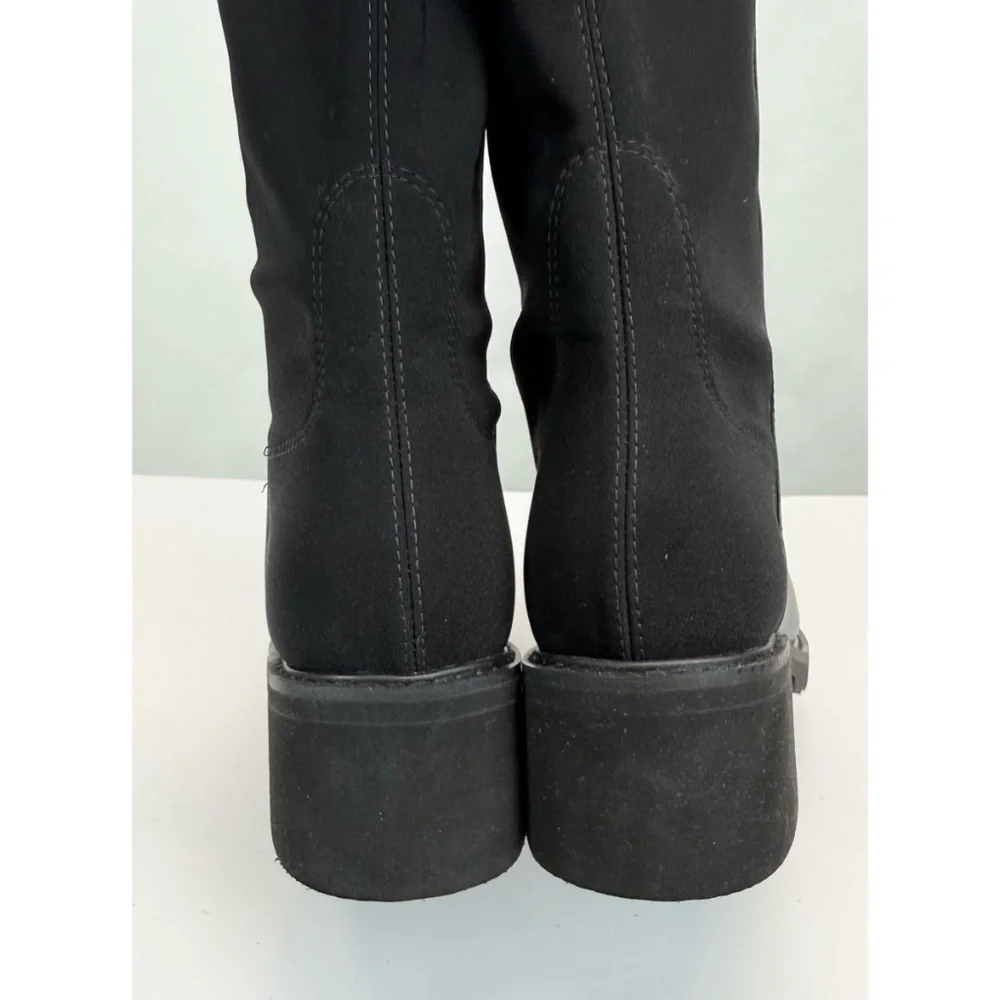 New Stuart Weitzman Alina Over The Knee Boot Black Leather Sz 5